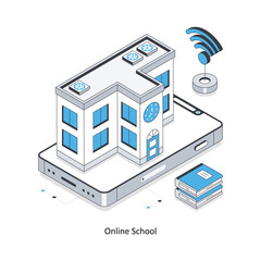 Online School  isometric stock illustration. EPS File stock illustration