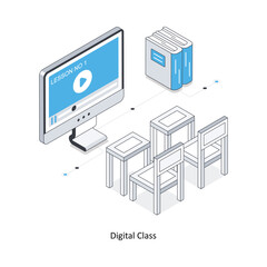 Digital Class  isometric stock illustration. EPS File stock illustration