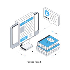 Online Result  isometric stock illustration. EPS File stock illustration
