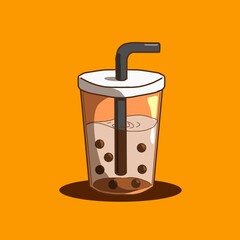 illustration of a cup of ice boba