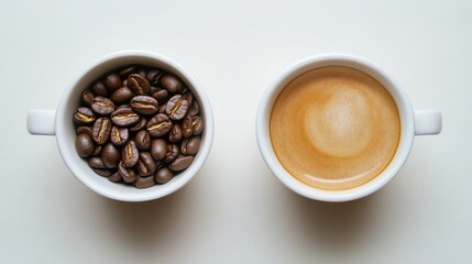 Fototapeta premium Coffee Beans and a Cup of Coffee