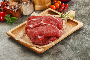 Raw beef meat piece for cooking