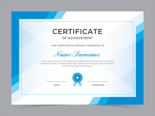 Modern Certificate Template Vector Design. Achivement certificate or diploma design
