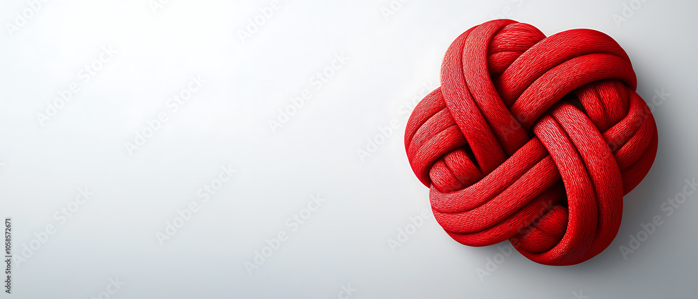 Poster intricate red chinese knot on a minimalistic background a symbol of unity and good fortune