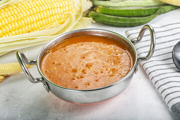 Vegan cuisine - hot tomato soup