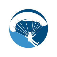 Skydiving logo design vector template, Parachuting design