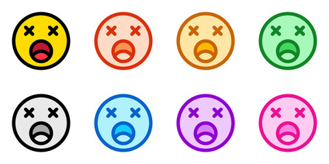 Editable exhausted, tired, expression emoticon vector icon. Part of a big icon set family. Part of a big icon set family. Perfect for web and app interfaces, presentations, infographics, etc