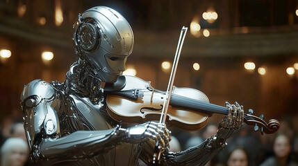 Robot Violinist Delivers Masterful Performance to Audience, Blending AI and Musical Artistry