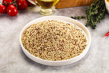 Raw dry quinoa seeds cereal