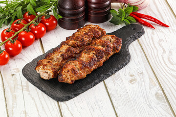 Chicken kebab minced meat and spices