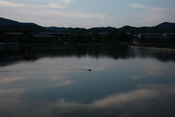 Arashiyama Nature Landscape with Scenic River in Kyoto Japan