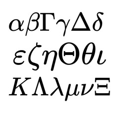 set of greek alphabet