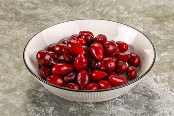 Ripe sweet juicy digberry cornel