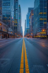 Obraz premium serene street in gentle morning light