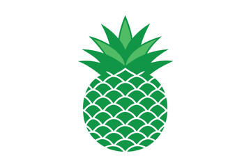 Obraz premium Green Pineapple Silhouette Vector: Minimalist Tropical Fruit Illustration for Fresh, Exotic, and Vibrant Decor Design