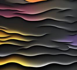 Obraz premium black and multicolored wavy texture background, soft transition of colors and tones, new format, neat cracks, 8k quality.Generative AI 
