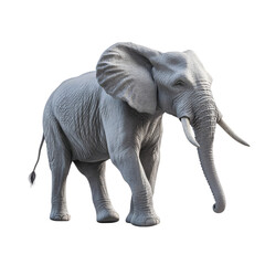 Obraz premium African elephant isolated on transparent background Generative Ai.