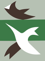 Birds in minimalism: a simple but effective poster for your interior.