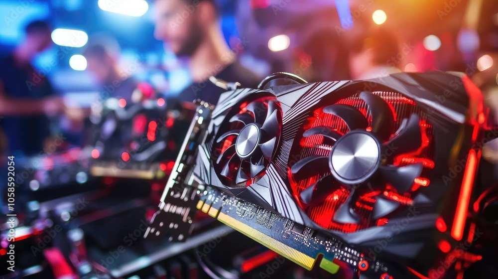 Poster Showcasing a minimalist tech setup with a powerful gpu and features