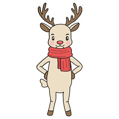 reindeer with christmas scarf
