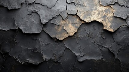 Fototapeta premium black and white stone texture resembling a rugged concrete wall, rough and aged, providing a versatile backdrop with a strong ambiance for design projects