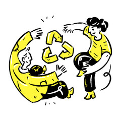 Naklejka premium Sustainability & Environmental Awareness Recycling