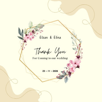 Wedding Thank You Card Elzan & Elina