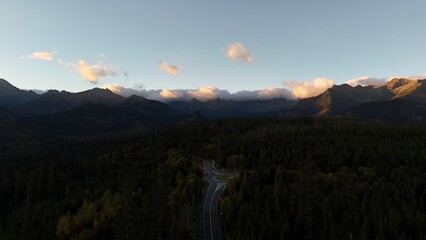 Dawn with the mountains panorama