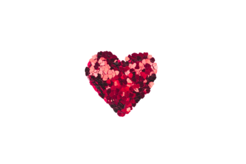 Heart of small red hearts isolated on a white background. Valentine's day concept