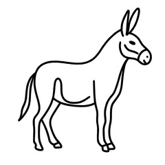 Donkey Hand drawn Christmas Winter christianity religion graphic vector illustration isolated on white background color editable 