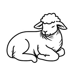 lamb of god Hand drawn Christmas Winter christianity religion graphic vector illustration isolated on white background color editable 