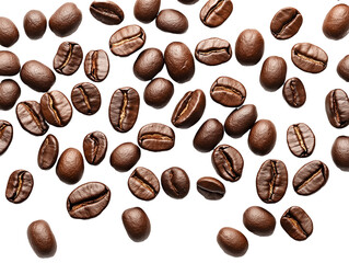 Obraz premium A close up of coffee beans with the idea of a coffee bean farm. Scene is warm and inviting 