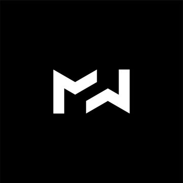 monogram letter MW with geometric logo concept vector icon