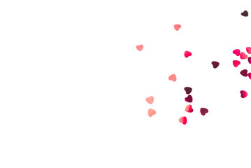 Red hearts on transparent background. Valentine's day concept. 