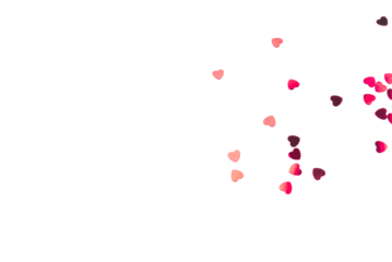 Red hearts on transparent background. Valentine's day concept. 