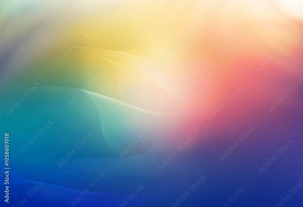 Poster abstract blurred background with soft colorful gradients and faint light patterns.