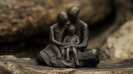 Bronze Sculpture of a Family