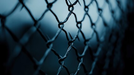 Fototapeta premium Close-up of a Chain Link Fence