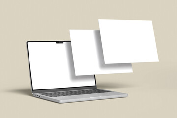 Laptop Screen Website Blank Mockup