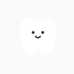 Healthy tooth character icon. Healthcare, dental, medicine, treatment, hygiene, oral care concepts. Flat cartoon vector design isolated illustration.