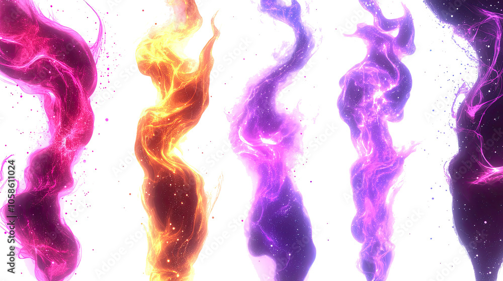 Poster abstract collection of molten celestial mists in vibrant textures generative ai