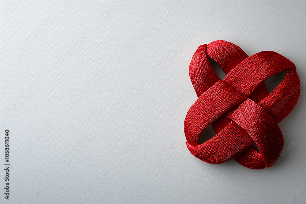 Poster intricate chinese knot symbolizing unity and tradition on a minimalist background