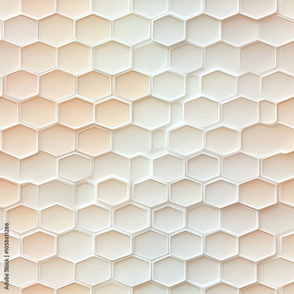 Poster white and cream hexagon pattern abstract background