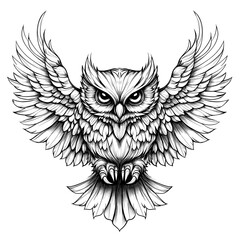 Obraz premium Owl Tattoo Design for Creative Use