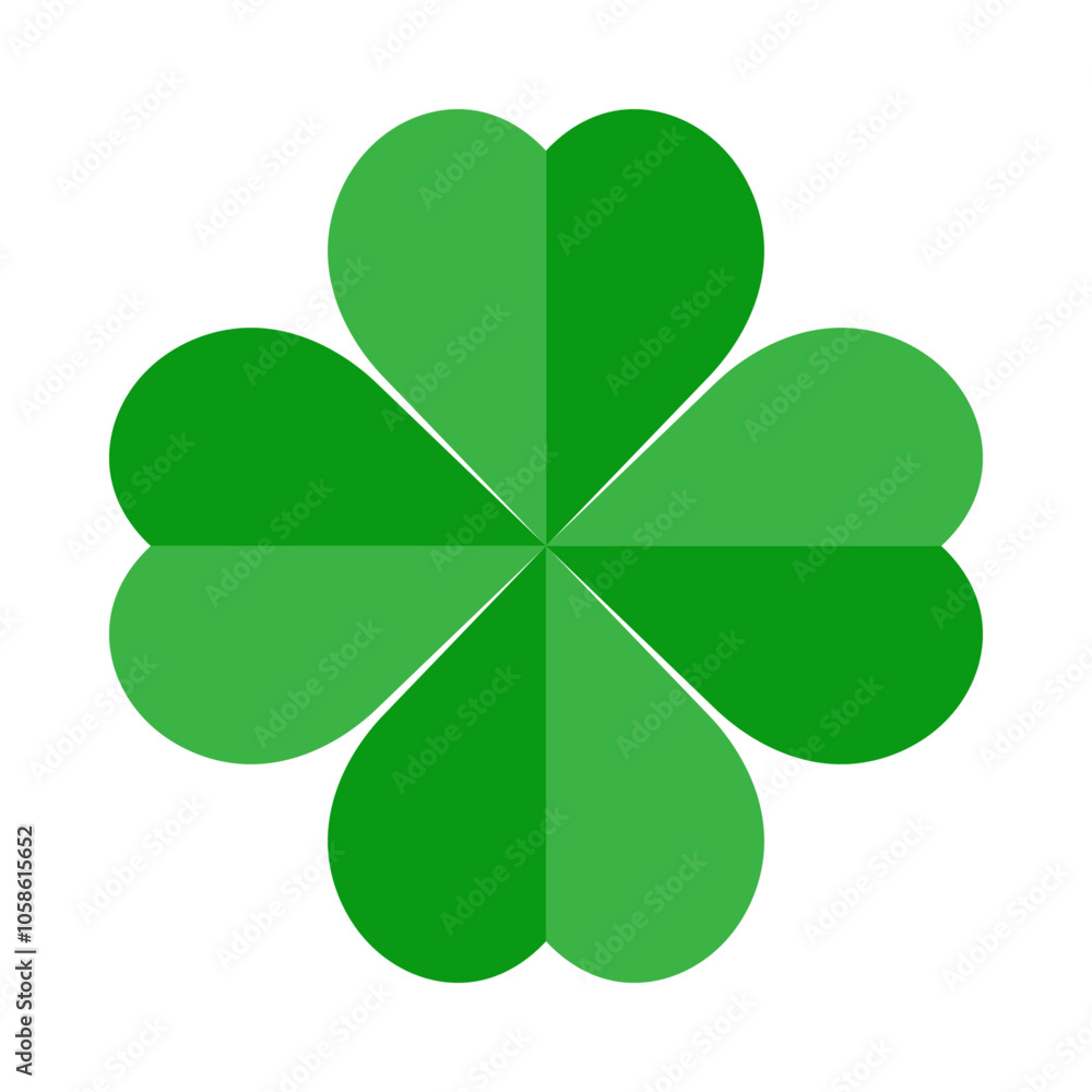 Poster four leaf clover icon. happy st patricks day. leaf clover on isolated background. good luck four lea