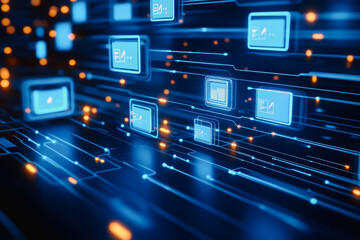 Futuristic Data Network with Floating Documents