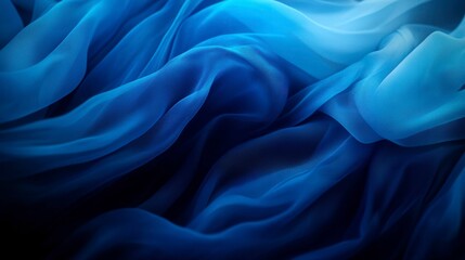 Fototapeta premium Elegant Blue Drapes Creating a Serene Dreamy Backdrop