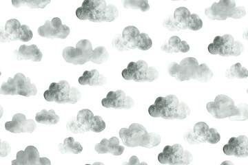 Fototapeta premium Soft Gray Watercolor Cloud Pattern for Textile and Wallpaper Design