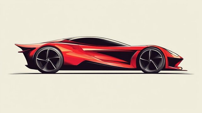 Naklejki Red Sports Car Design
