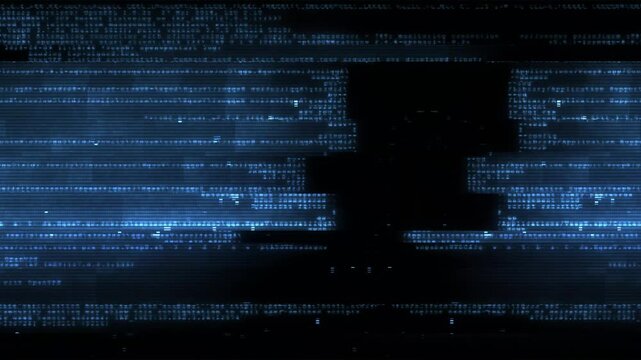 A looping style screen background with data glitch and interference effects.
